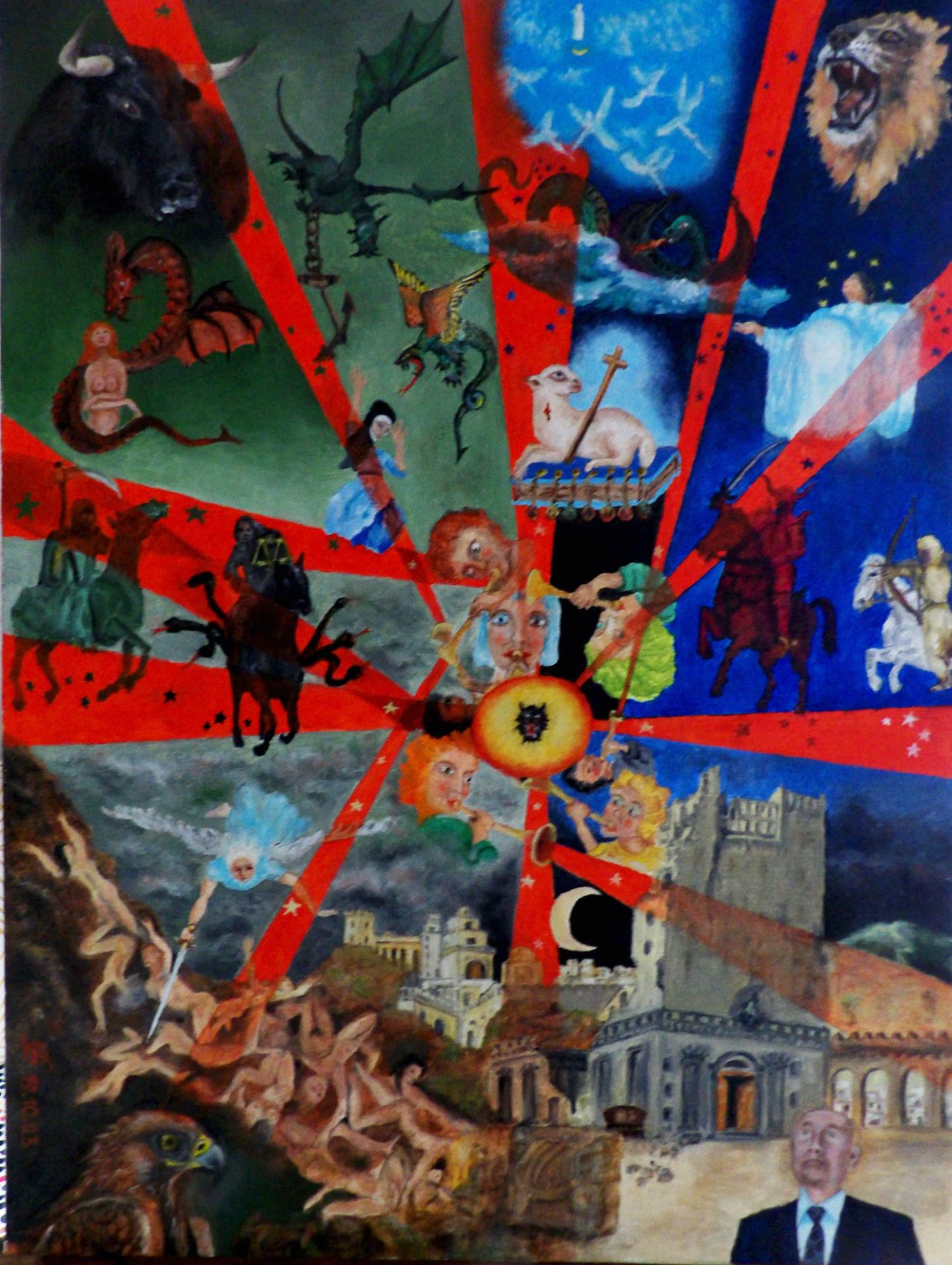 Tableau représentant l'apocalypse selon saint Jean